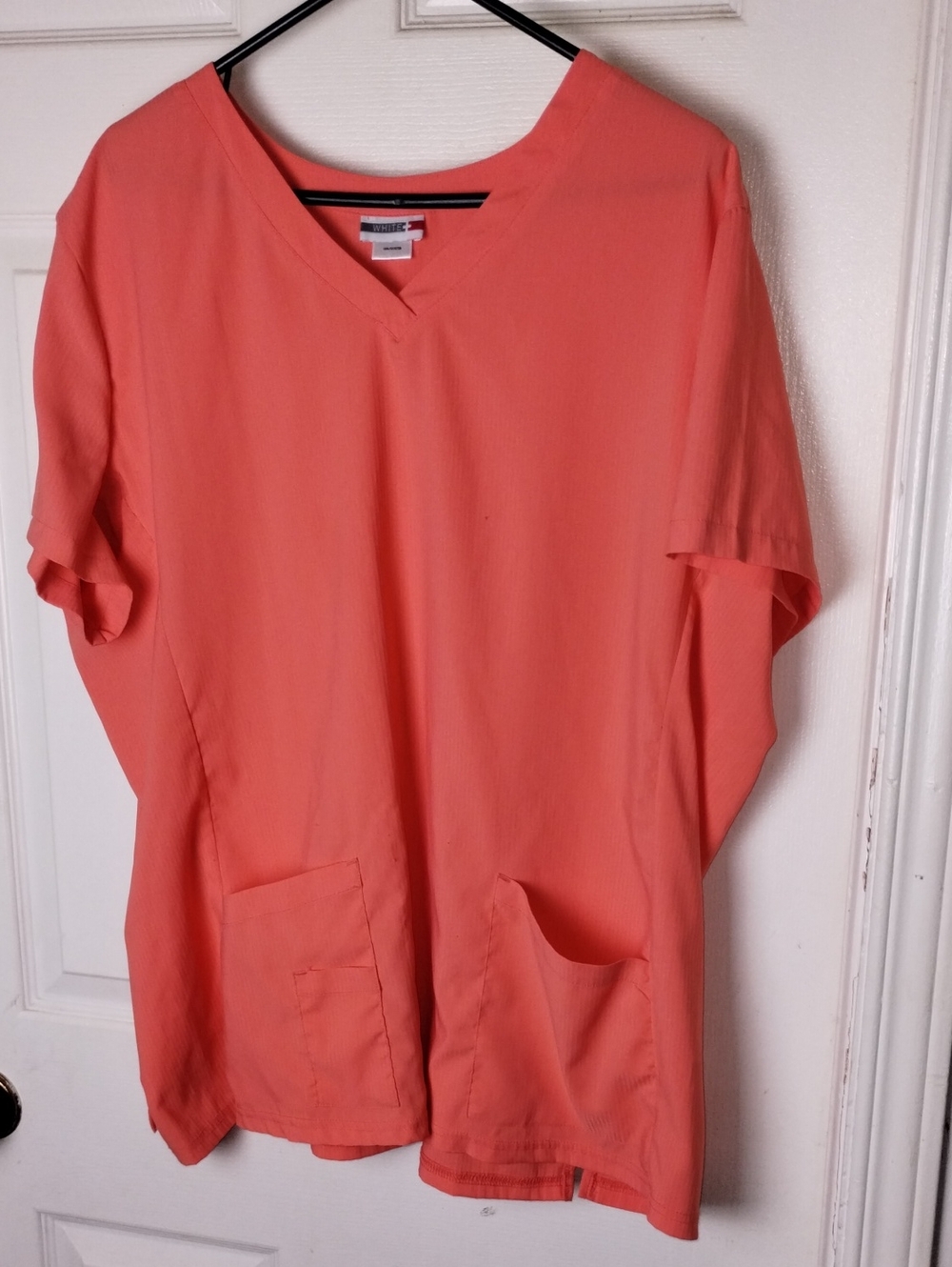 WHITE Bright Coral Work Top,Women,2XL